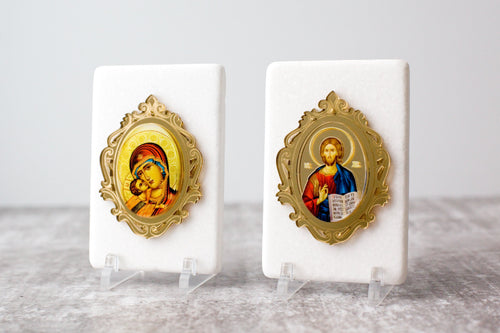 Thassos Marble  Icon with Gold Mirror JUST ARRIVED