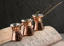 Load image into Gallery viewer, Handmade Copper Briki - Hammered  GIFT WITH PURCHASE GREEK COFFEE CUPS