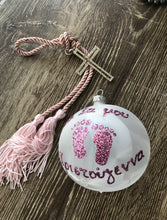 Load image into Gallery viewer, Hand Blown Glass Baubles Baby’s First Christmas IN STOCK NOW