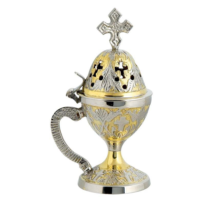 Orthodox Carved Two Toned Thimiato - Censer