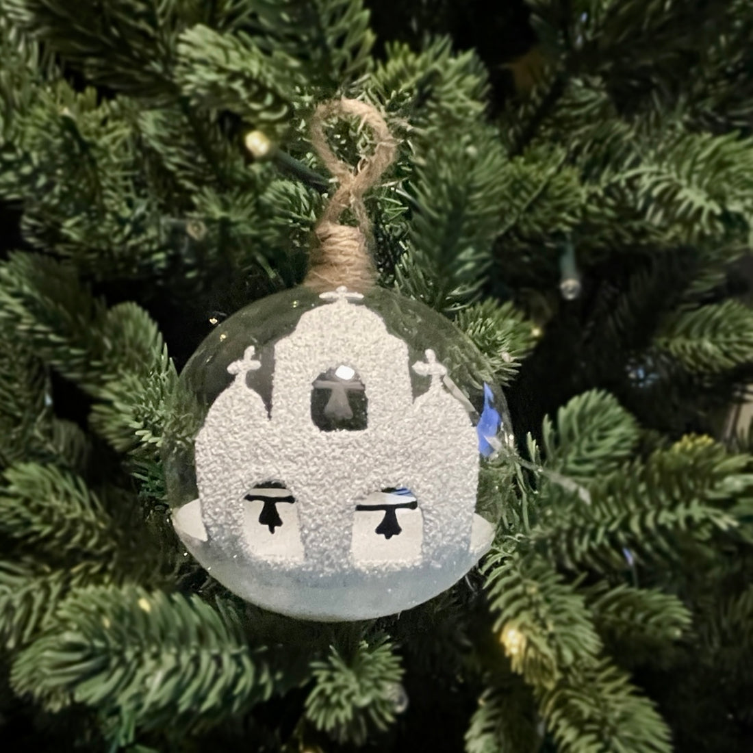 Hand Blown Glass Baubles Churches IN STOCK NOW