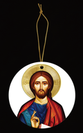 Decorative hanging ornament of Christ. 