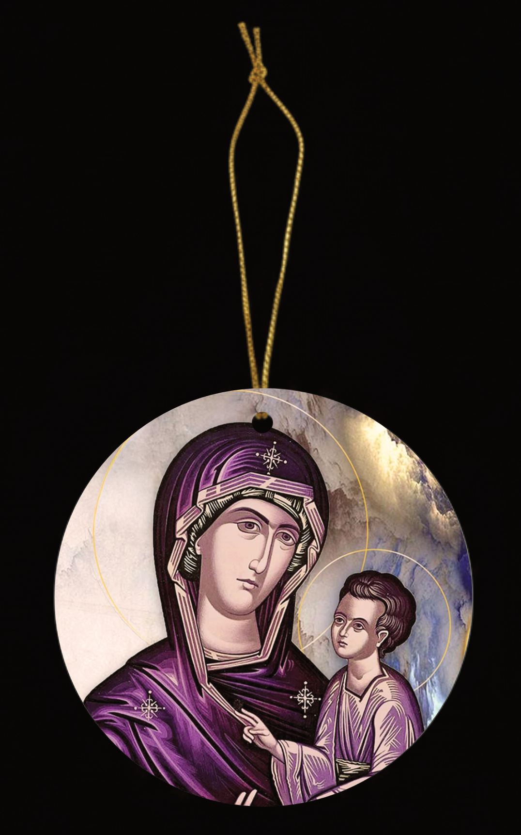 Decorative christmas icon of Panayia the Virgin Mary.