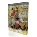 Orthodox icon of Saint George. Handmade Greek icon of the Great Martyr and Victory Bearer.