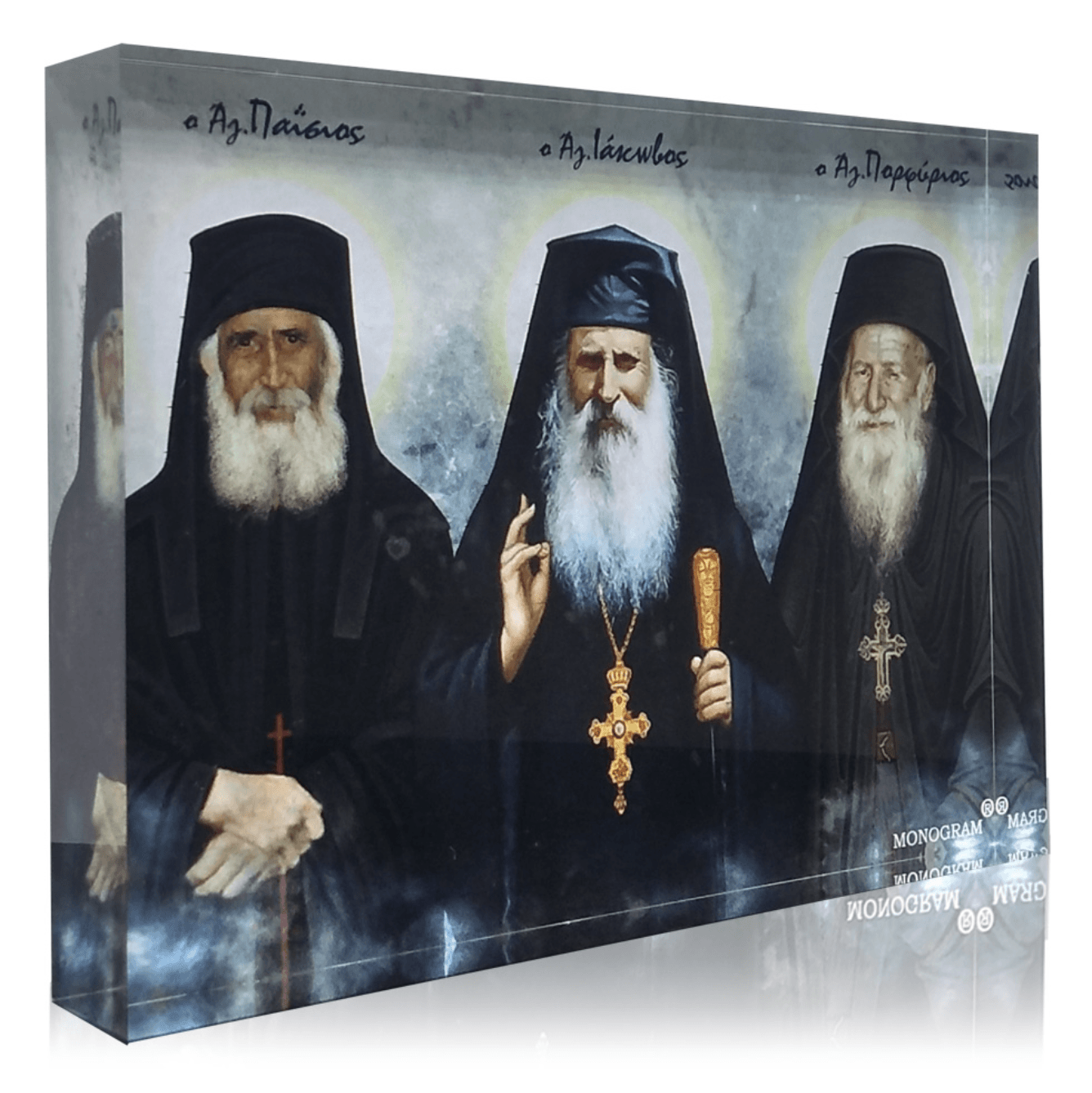 Saint Paisios Iakovos Porfyrios Greek Orthodox icon, religious gift, Christian home decor
