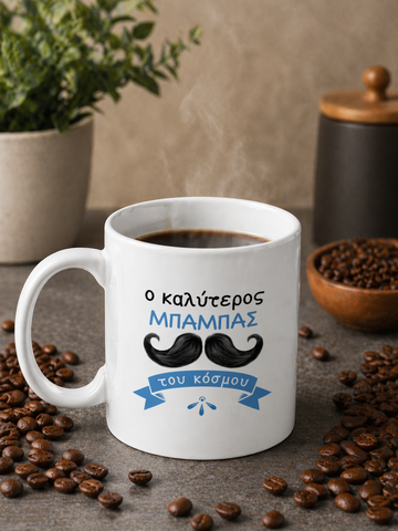 Babas Greek Dad mug. Ceramic Greek coffee mug for fathers, perfect Father’s Day gift, birthday gift or meaningful Greek gift in Australia.