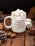 Greek ceramic mugs featuring heartfelt designs for Yiayia (grandmother), Mama (mum), Nona (godmother), and Thia (aunt) — meaningful gifts for the special women in a Greek family.