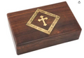 Greek Orthodox incense keepsake box made in Greece from walnut wood with Orthodox cross design