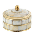 Tall mother of pearl incense holder and trinket keepsake box with incense included
