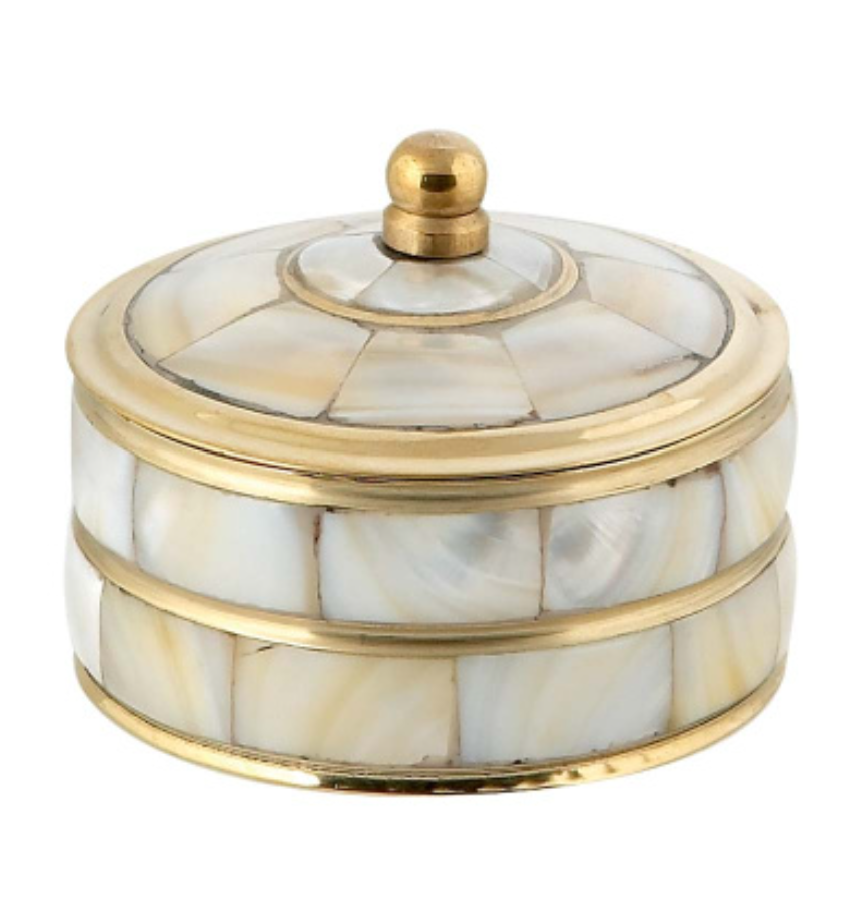 Tall mother of pearl incense holder and trinket keepsake box with incense included