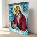 Saint Stylianos Greek Orthodox icon, religious gift, Christian home decor. Agios Stylianos Protector of Children