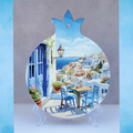 Santorini Decorative Plaque Home Decor - Greek inspirational wall plaque, home or office decor
