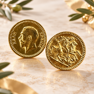 Gold colour Greek Vasilopita coin flouri for New Year tradition and good luck