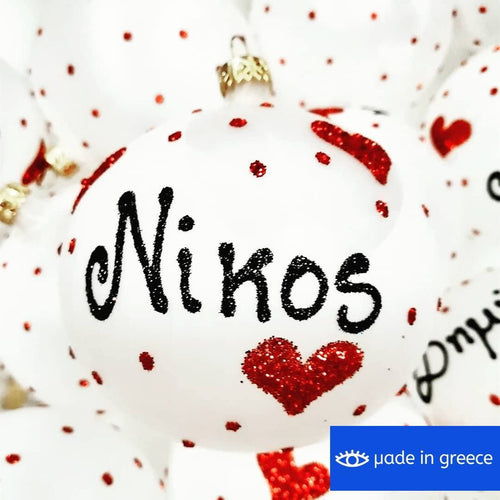 Hand Blown Glass Baubles Personalised Names
