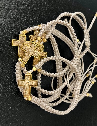 Shimmer Macrame Cross