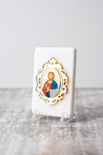 Load image into Gallery viewer, Thassos Marble  Icon with Gold Mirror JUST ARRIVED