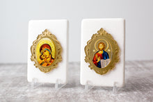 Load image into Gallery viewer, Thassos Marble  Icon with Gold Mirror JUST ARRIVED