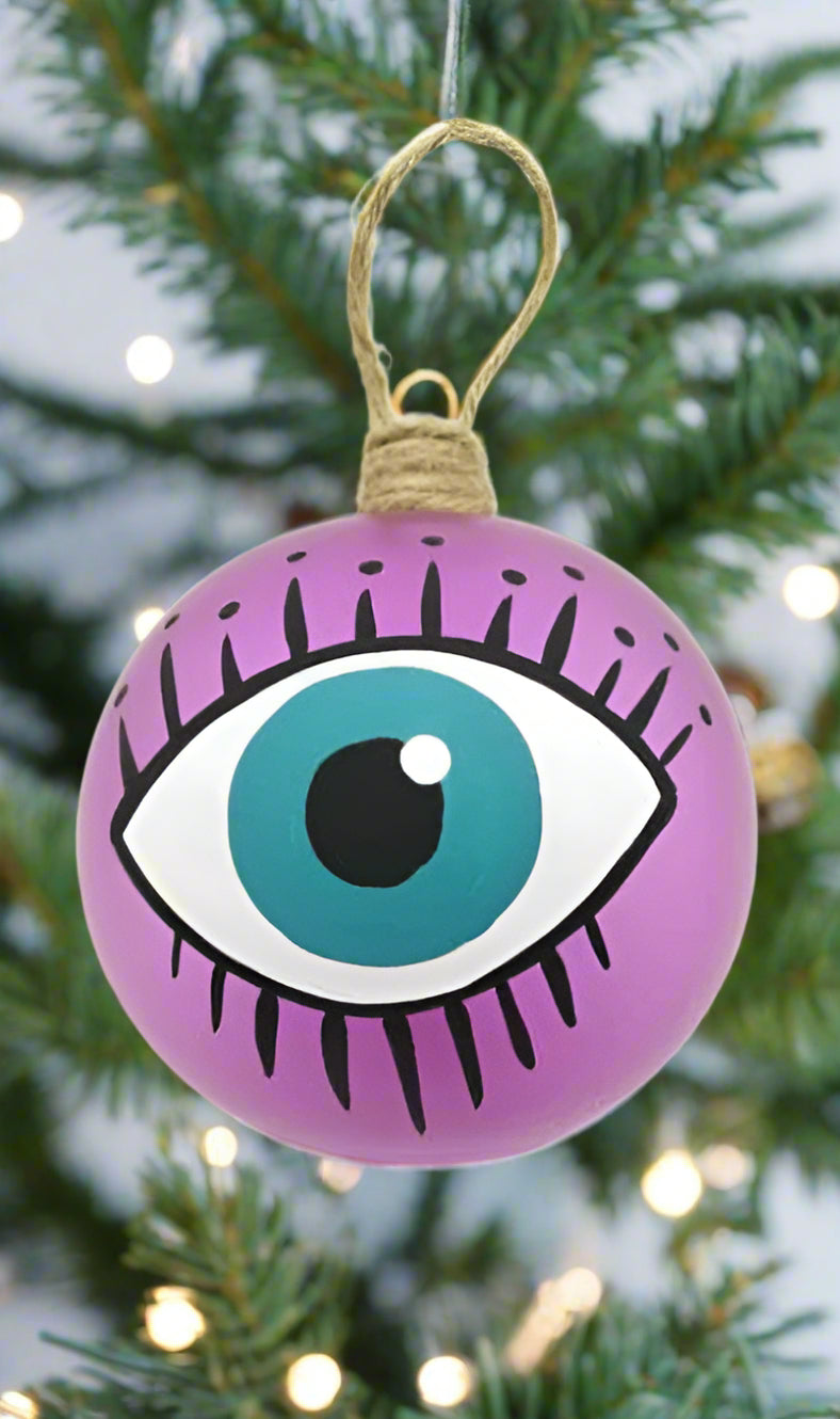Modern Evil Eye – Hand-Blown Glass Bauble