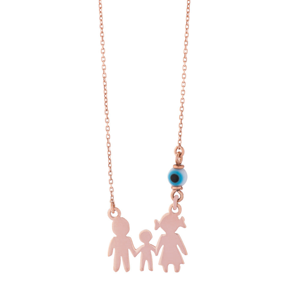 Family 925 Silver Necklace with Mati