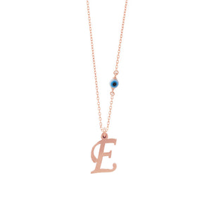 Greek and English Initial 925 Silver Necklace PREORDER