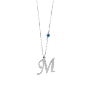 Greek and English Initial 925 Silver Necklace PREORDER