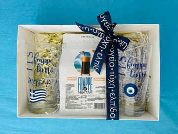Gift Box Original Frappe Glasses and Frappe Coffee