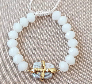 Bracelet Crystals and Pearl Cross PREORDER ONLY
