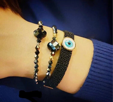 Cross Crystal with Crystal Beads Bracelet