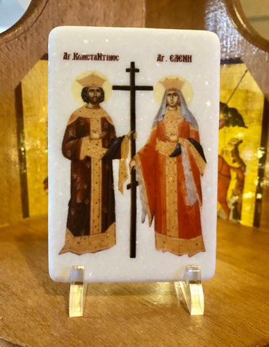 Thassos Marble icon Άγιος Κωνσταντίνος / Ελένη