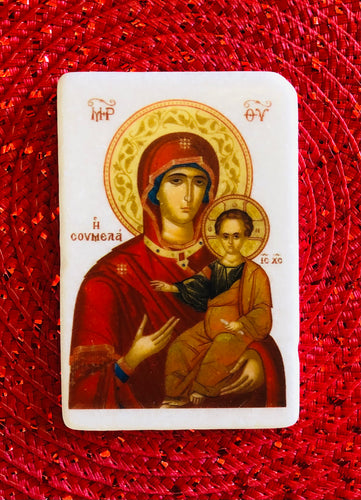 Thassos Marble Icon Παναγία Σουμελα