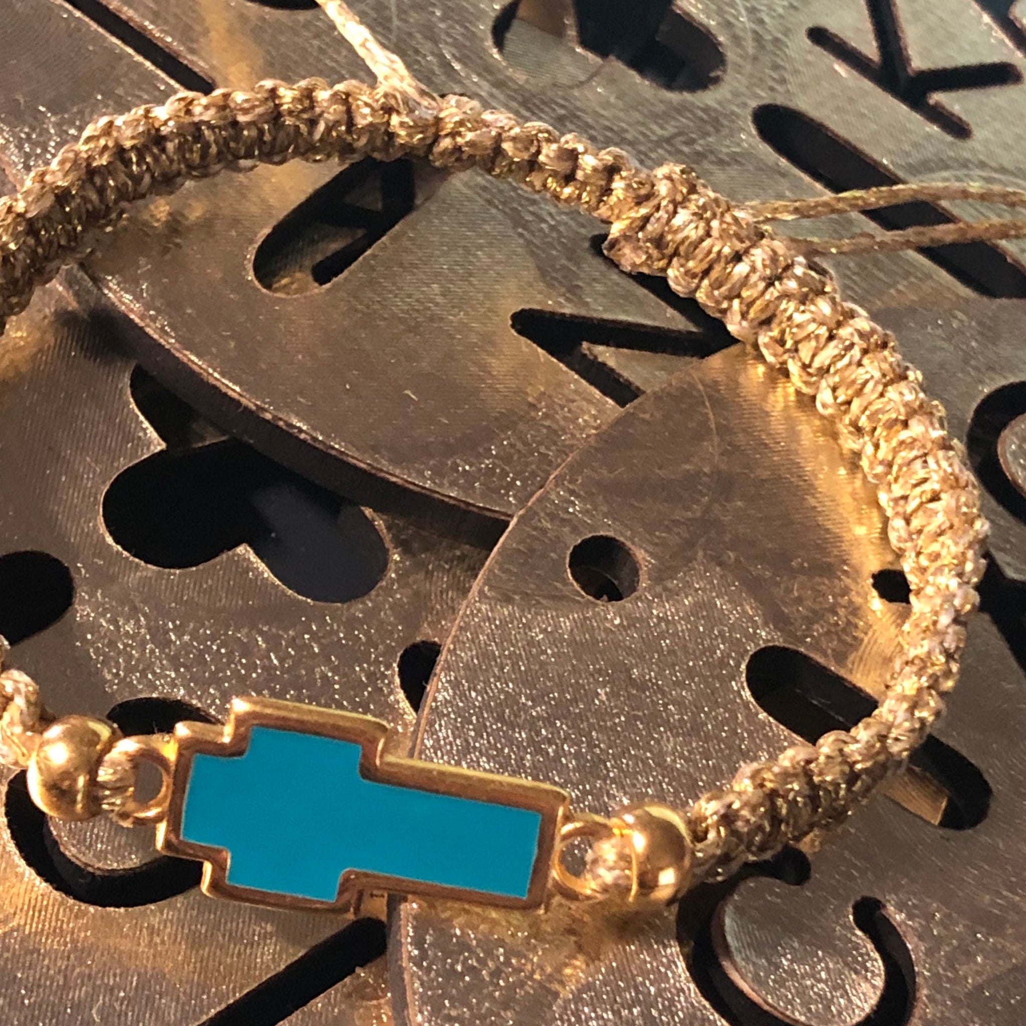 Macrame Cross Bracelet
